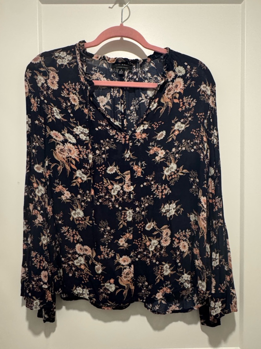 Lucky Brand Ladies Bell Sleeve Floral Top
